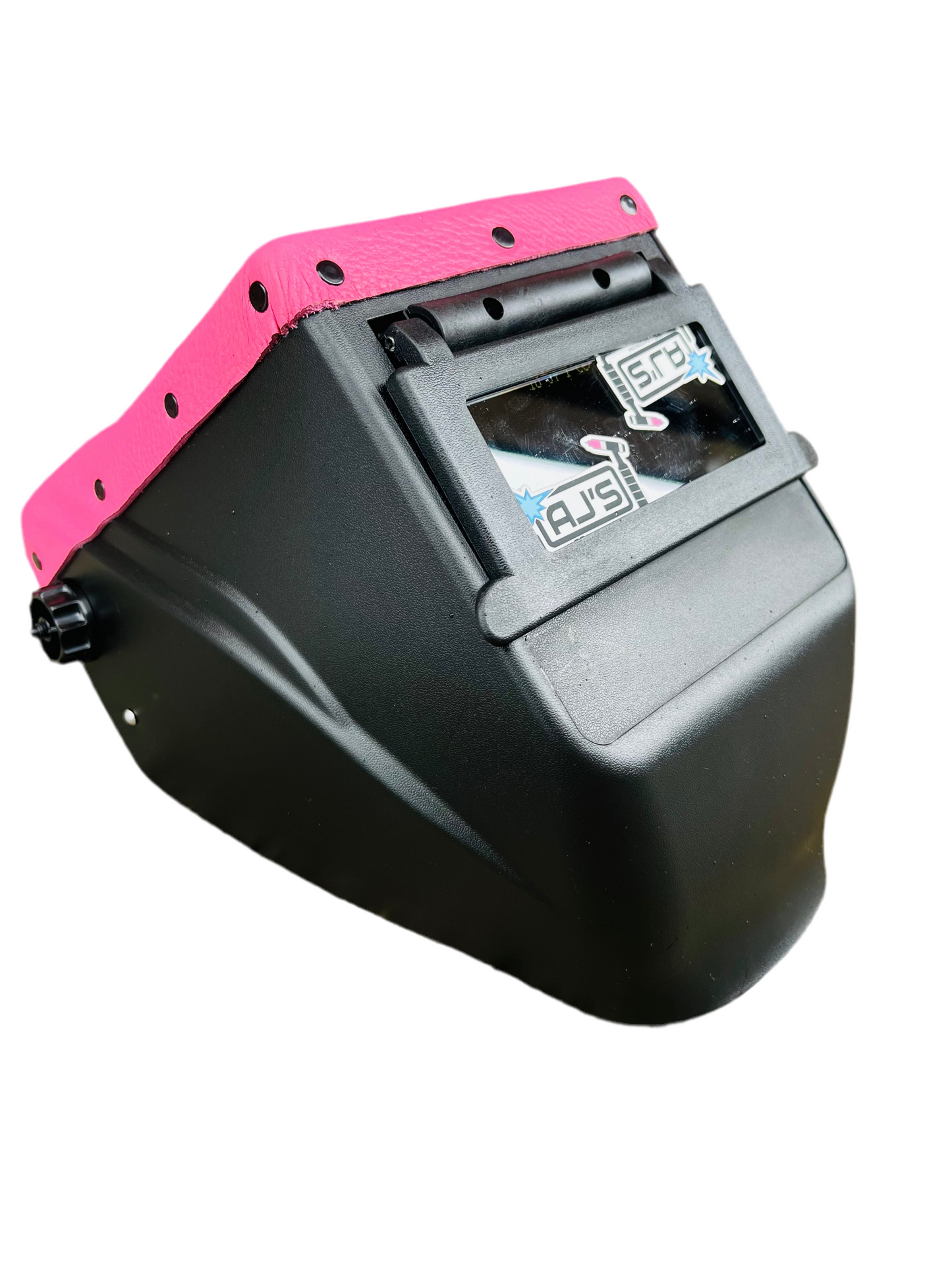 Pink Top Black Welding Helmet